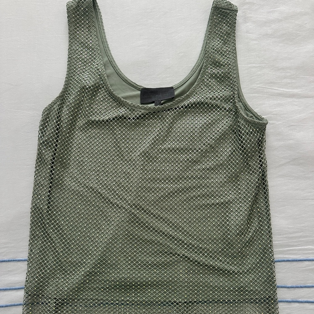 Mesh Green Tank Top